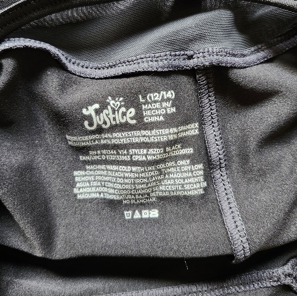 Justice Gymnastics Sheer Long Sleeved Leotard Bodysuit - Picture 4 of 4